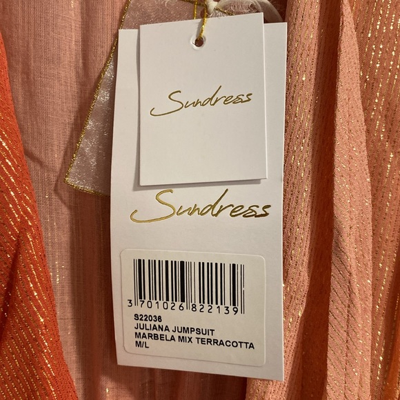 NWT - Sundress x Anthropologie Juliana Jumpsuit in Marbella Mix Terracotta - M/L - Picture 8 of 12